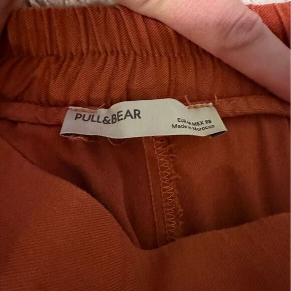 Pull & Bear tie front rust orange palazzo pants - Picture 3 of 6